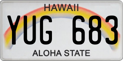 HI license plate YUG683