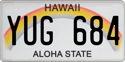 HI license plate YUG684