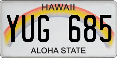 HI license plate YUG685