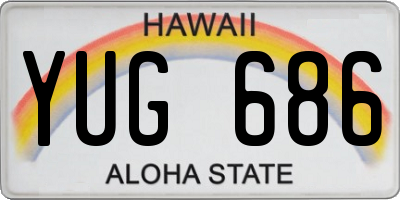 HI license plate YUG686