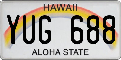 HI license plate YUG688