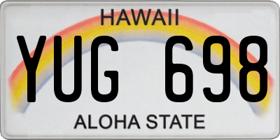HI license plate YUG698