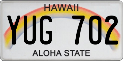 HI license plate YUG702