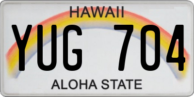 HI license plate YUG704