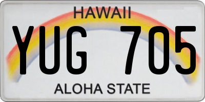 HI license plate YUG705