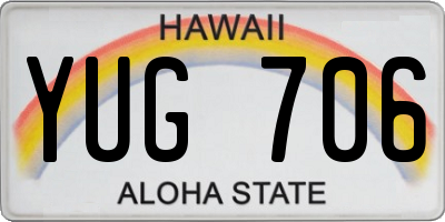 HI license plate YUG706