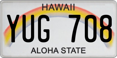 HI license plate YUG708