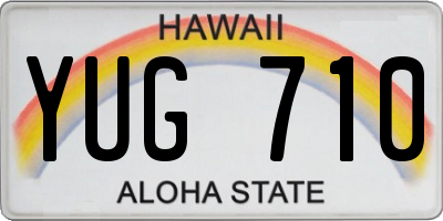 HI license plate YUG710