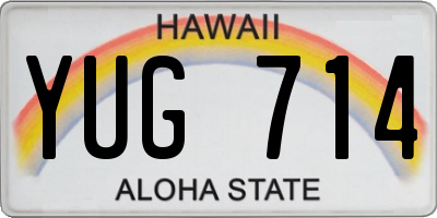 HI license plate YUG714