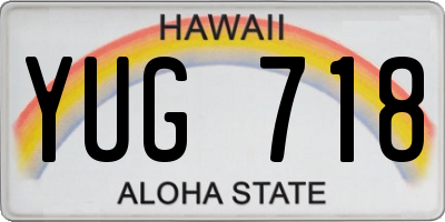 HI license plate YUG718