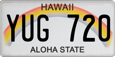 HI license plate YUG720