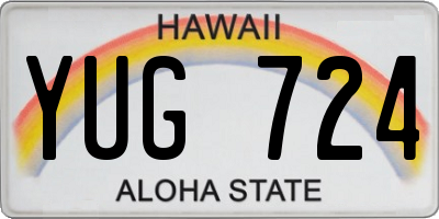 HI license plate YUG724