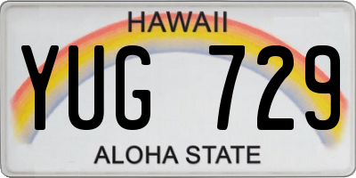 HI license plate YUG729