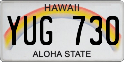 HI license plate YUG730