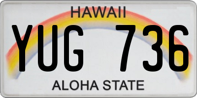 HI license plate YUG736