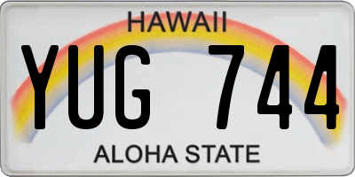 HI license plate YUG744