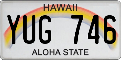 HI license plate YUG746