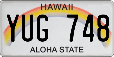 HI license plate YUG748