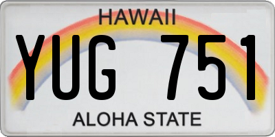 HI license plate YUG751
