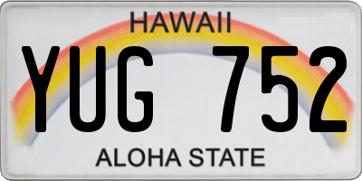 HI license plate YUG752