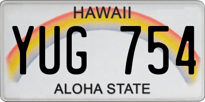 HI license plate YUG754