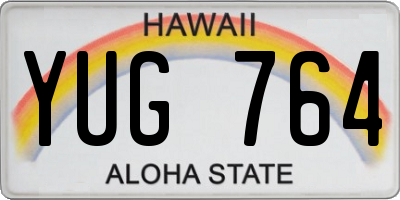 HI license plate YUG764
