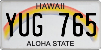 HI license plate YUG765