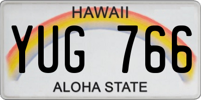 HI license plate YUG766