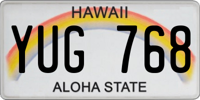 HI license plate YUG768