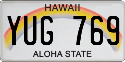 HI license plate YUG769