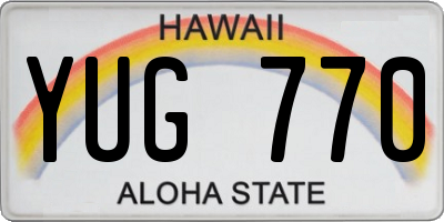 HI license plate YUG770