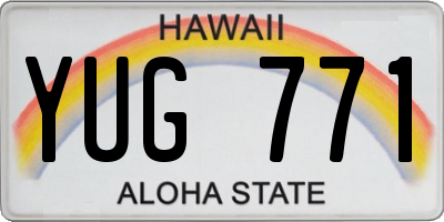 HI license plate YUG771