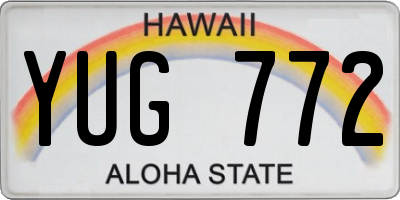 HI license plate YUG772