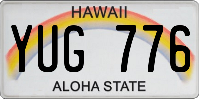 HI license plate YUG776