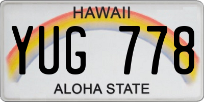 HI license plate YUG778