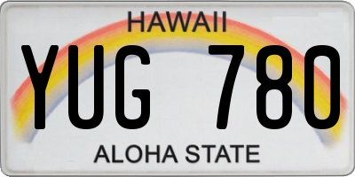 HI license plate YUG780
