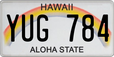 HI license plate YUG784