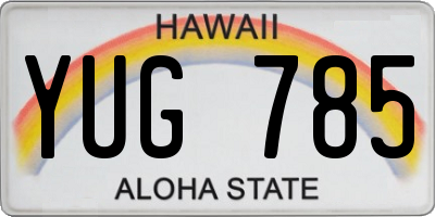 HI license plate YUG785