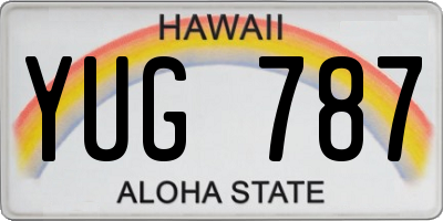 HI license plate YUG787