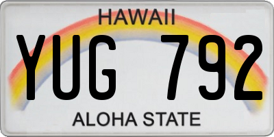 HI license plate YUG792