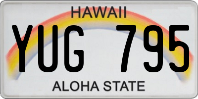 HI license plate YUG795