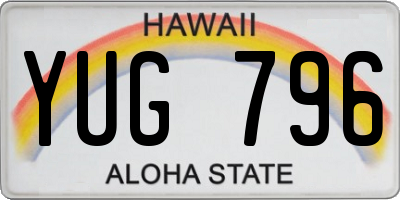 HI license plate YUG796