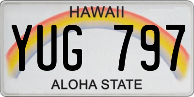 HI license plate YUG797