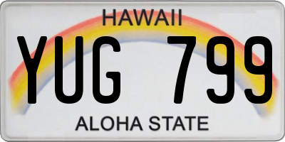 HI license plate YUG799