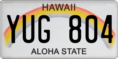 HI license plate YUG804