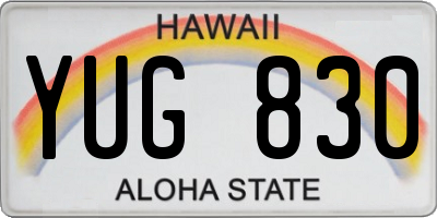 HI license plate YUG830