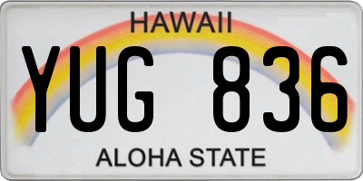 HI license plate YUG836