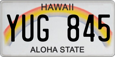 HI license plate YUG845