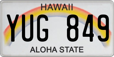 HI license plate YUG849