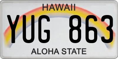 HI license plate YUG863